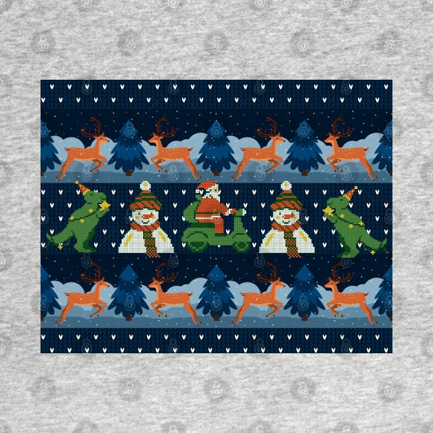 Funny Christmas Pixel pattern by LaartStudio
